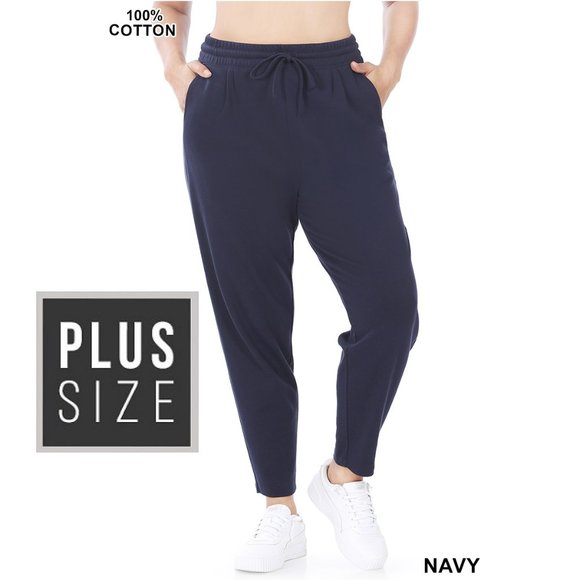 Women's Plus Size Baggy Sweatpants Navy Blue Joggers Workout Pants Relaxed Fit - Picture 2 of 5